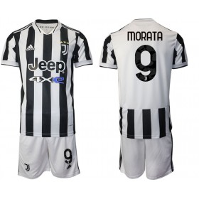 Juventus Alvaro Morata 9 Voetbaltenues Kind Thuis 2021/22 - SS (+ Korte broeken) 